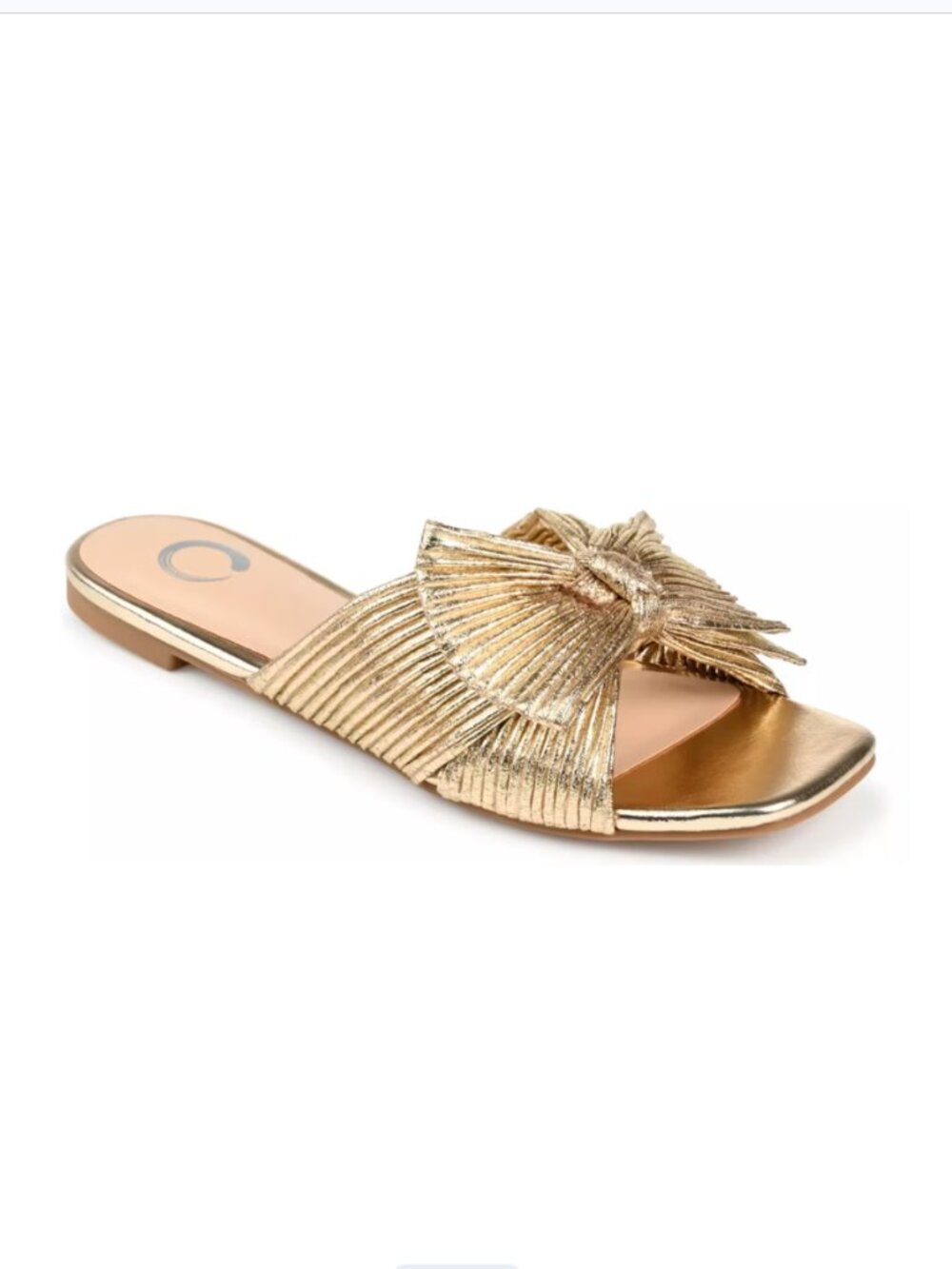 Journee Collection / Serlina Tru Comfort Foam Gold Slide Bow Sandal / Size 7